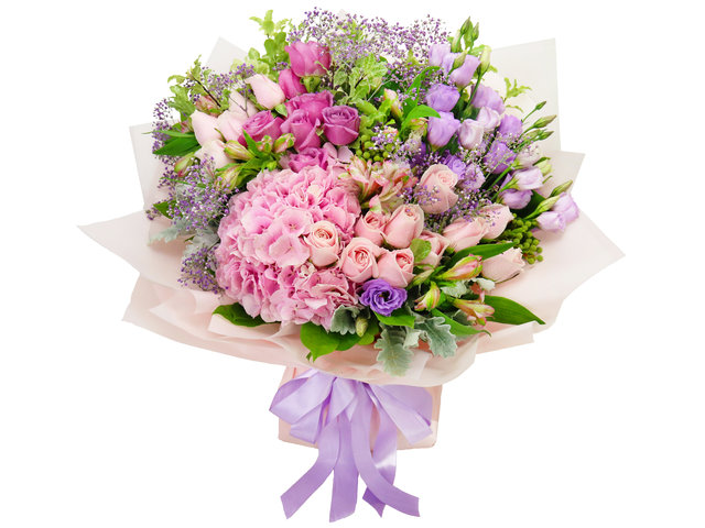 Florist Flower Bouquet - Pink Hydrangea Rose bouquet florist RD44 - B2S1002A2 Photo