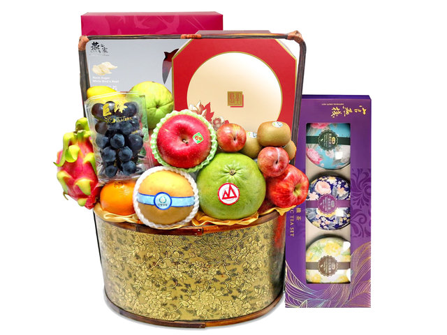 Mid-Autumn Gift Hamper - Mid Autumn Peninsula Moon Cake With Permium Bird's Nest Fruit Hamper FH194 - L76601056 Photo