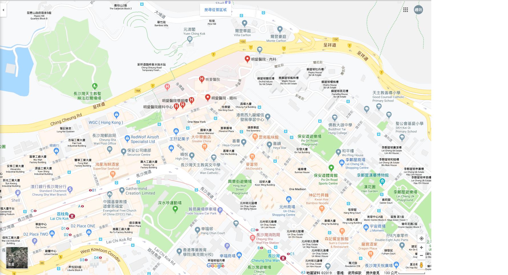 明爱医院地图