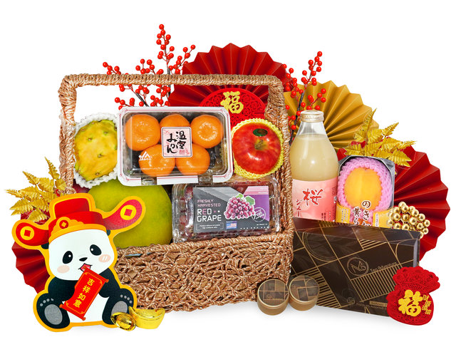 CNY Gift Hamper - New Year Gourmet Fruit Gift Basket FH240 - CH21202C9 Photo