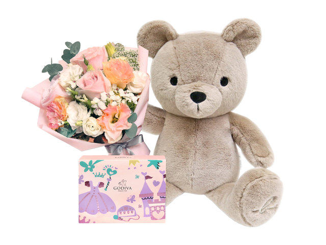 Florist Gift Set - agnès b. Bear Plush With Flower Bouquet A15 - VAB0206A9b Photo