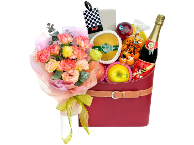 Fruit Basket - Mother's Day Gift & Bouquet Combo MF07 - MR0226A3 Photo