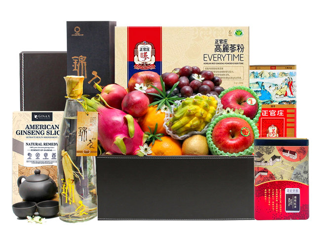 Wine n Food Hamper - Luxury Wellness Health Care Fruit Hamper G12 - L36512249 Photo