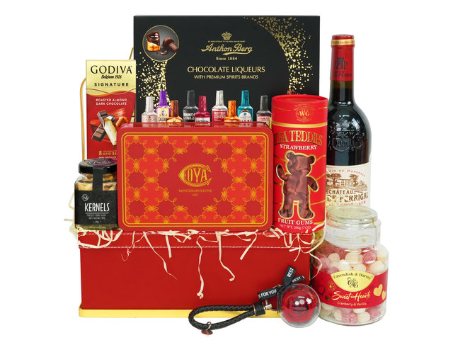 Wine n Food Hamper - Romantic Wine And Food Gift Hamper FH267 - HR0206A9 Photo